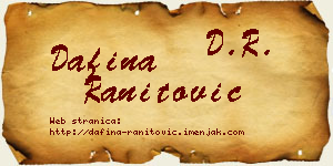 Dafina Ranitović vizit kartica